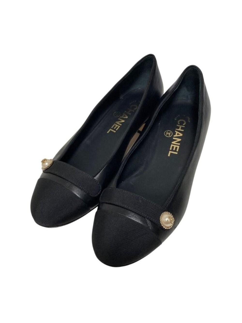 Chanel CC Logo Pearl Gran Pumps Black Spring Summer Winter Heels